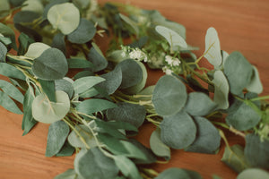 Artificial eucalyptus garlands for weddings and events