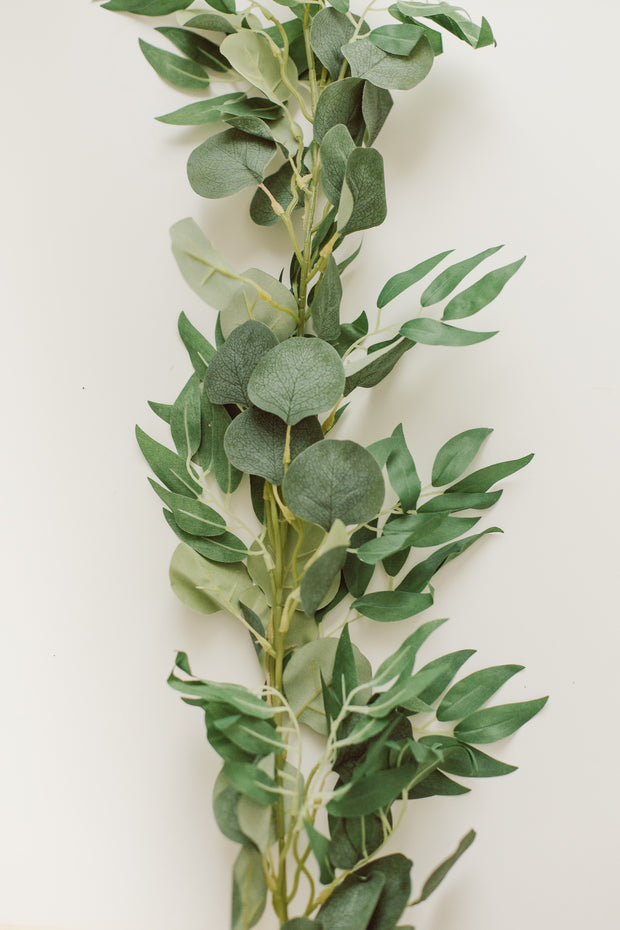 Eucalyptus + Deep Green Willow Garland (artificial)